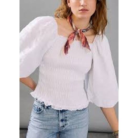Anthropologie Tops - Anthropoloige Maeve Smocked Puff Sleeve Top